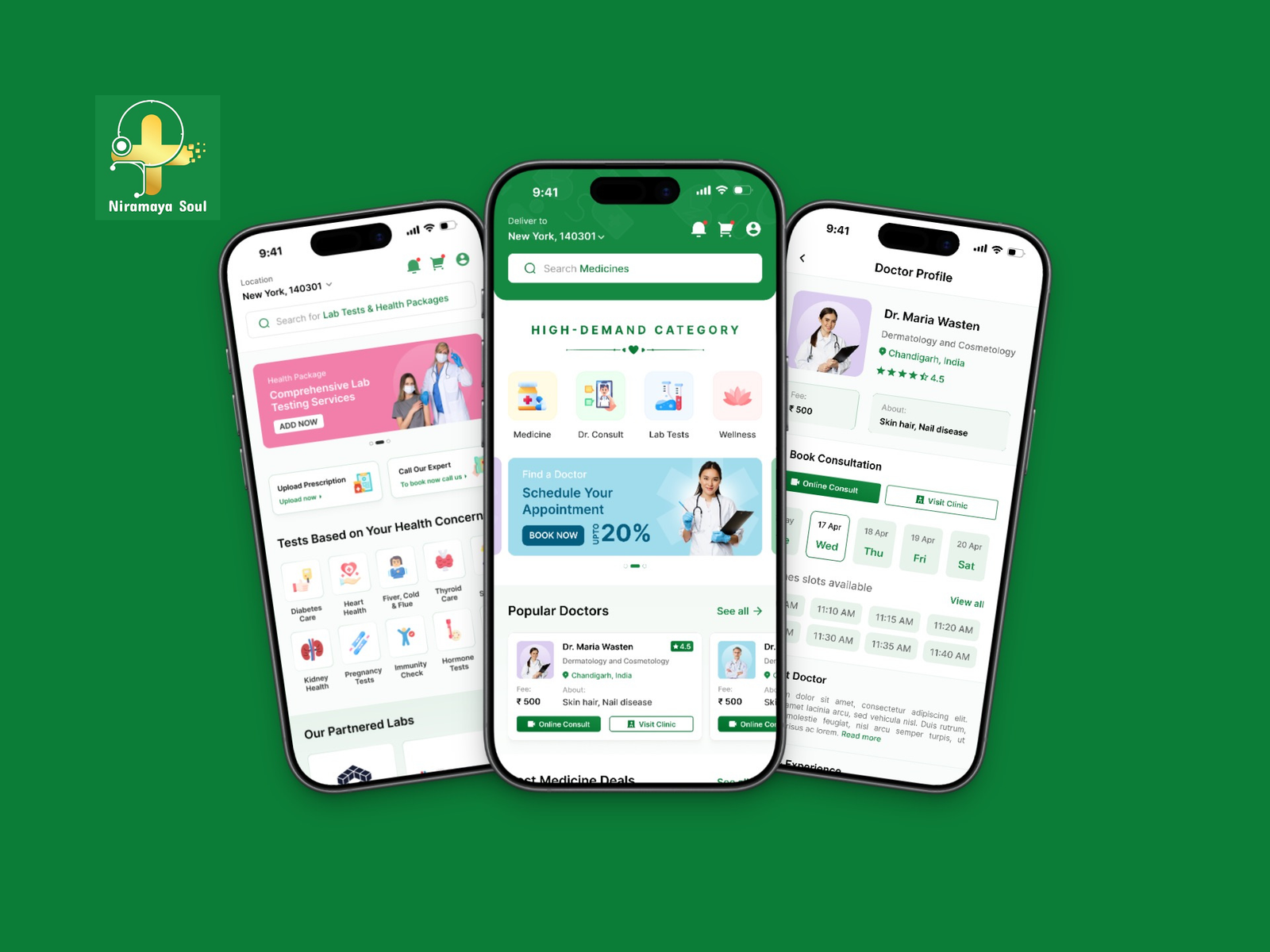 NiramayaSoul app screens